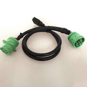 obd2 cable,Deutsch green connector J1939 male to female split Y cable for Truck