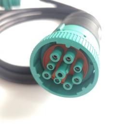 Overmoulded J1939 9 Pin Deutsch Circular Connector HD16-9-1939S-P080 to D-SUB DB15 Splitter Y Cable for Truck Auto Diagnostic