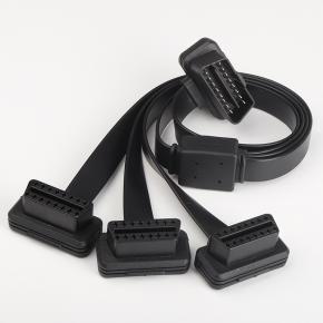 Automotive OBD2 one-part-three flat cable 16-core energised OBD2 adapter expansion cable one-part-three extension cable