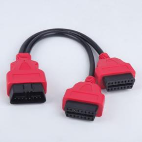 OBD2 one-part-two adapter cable extension cable OBD extension cable 12V car special universal 16-pin core splitter