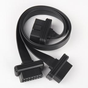 Car OBD2 one to two adapter cable Expansion cable one to two extension cable OBD2 flat cable 16 core energised