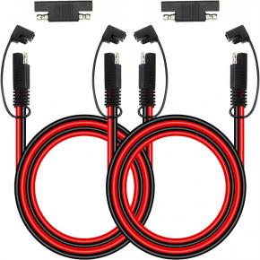 SAE Cable Solar Power Cable Dual Head SAE Connection Cable with Dust Cover Storage SAE Black and Red Connection Cable