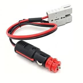 German Red Tip Cigarette Lighter to 50A Anderson Plug 12awg Red and Black Wire Car Cigarette Lighter Power Cord